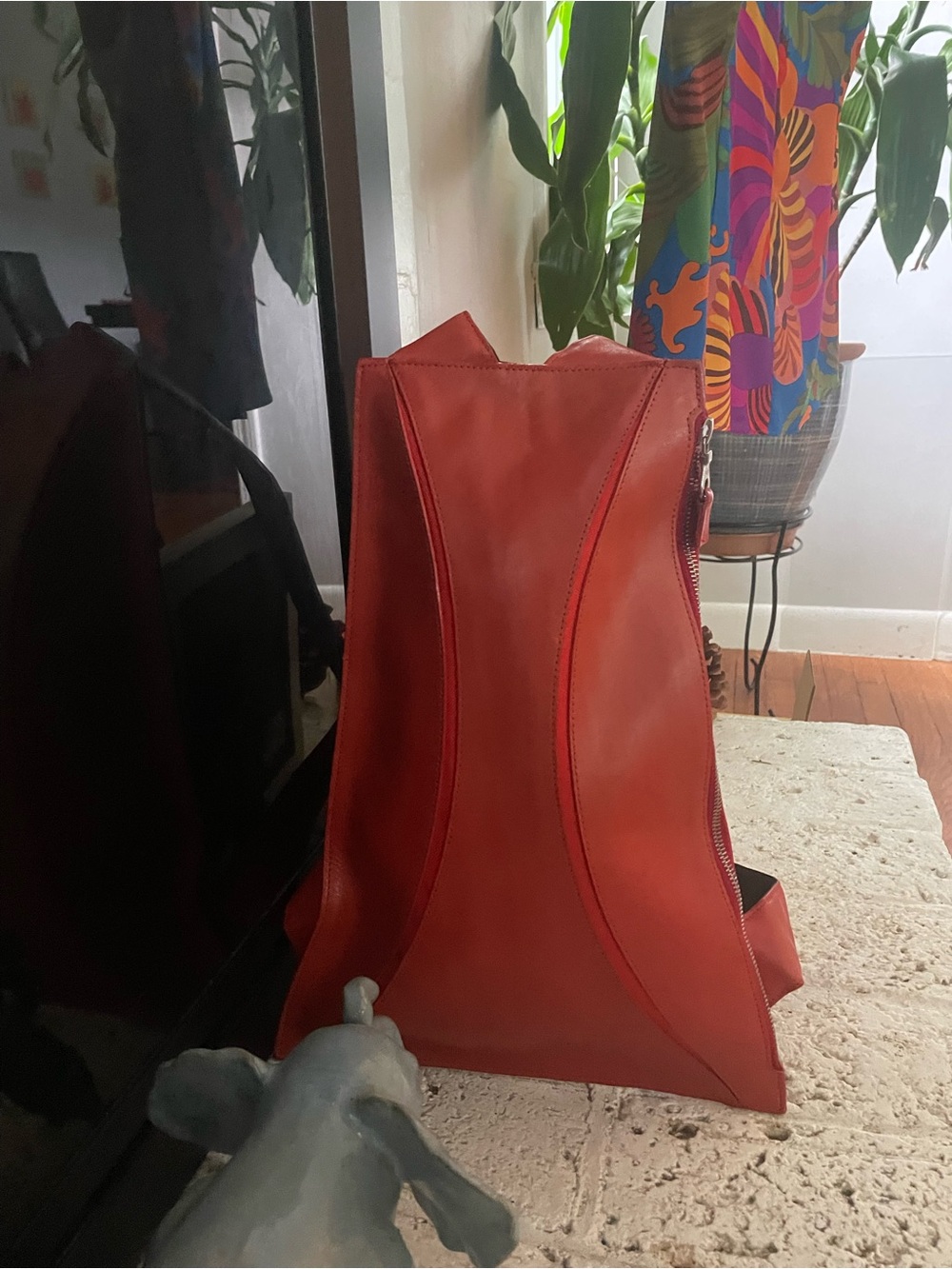 Red Leather backpack PLY - Picture 11 of 11